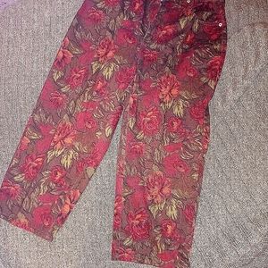 Vintage Halston Jeanswear Floral Ankle Length